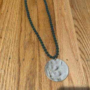 Marlyn Schiff Green Beaded Necklace with Pendant